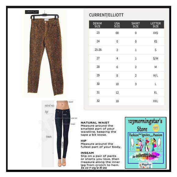CURRENT/ELLIOTT NEW Glam Rock HIGH WAIST STILETTO Spotted Leopard Crop Jean 26/2 - Picture 12 of 12